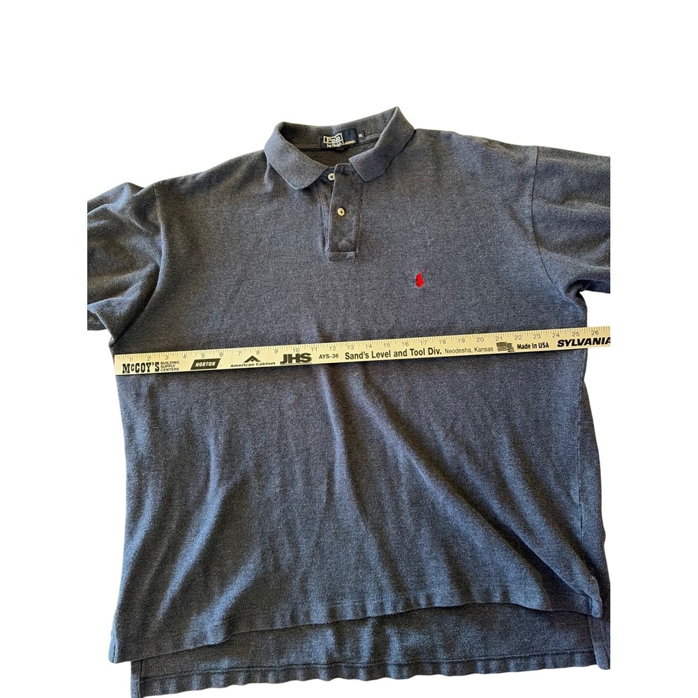 Polo Ralph Lauren Mens XL Gray Short Sleeve Pique Cotton Polo Red Pony Logo